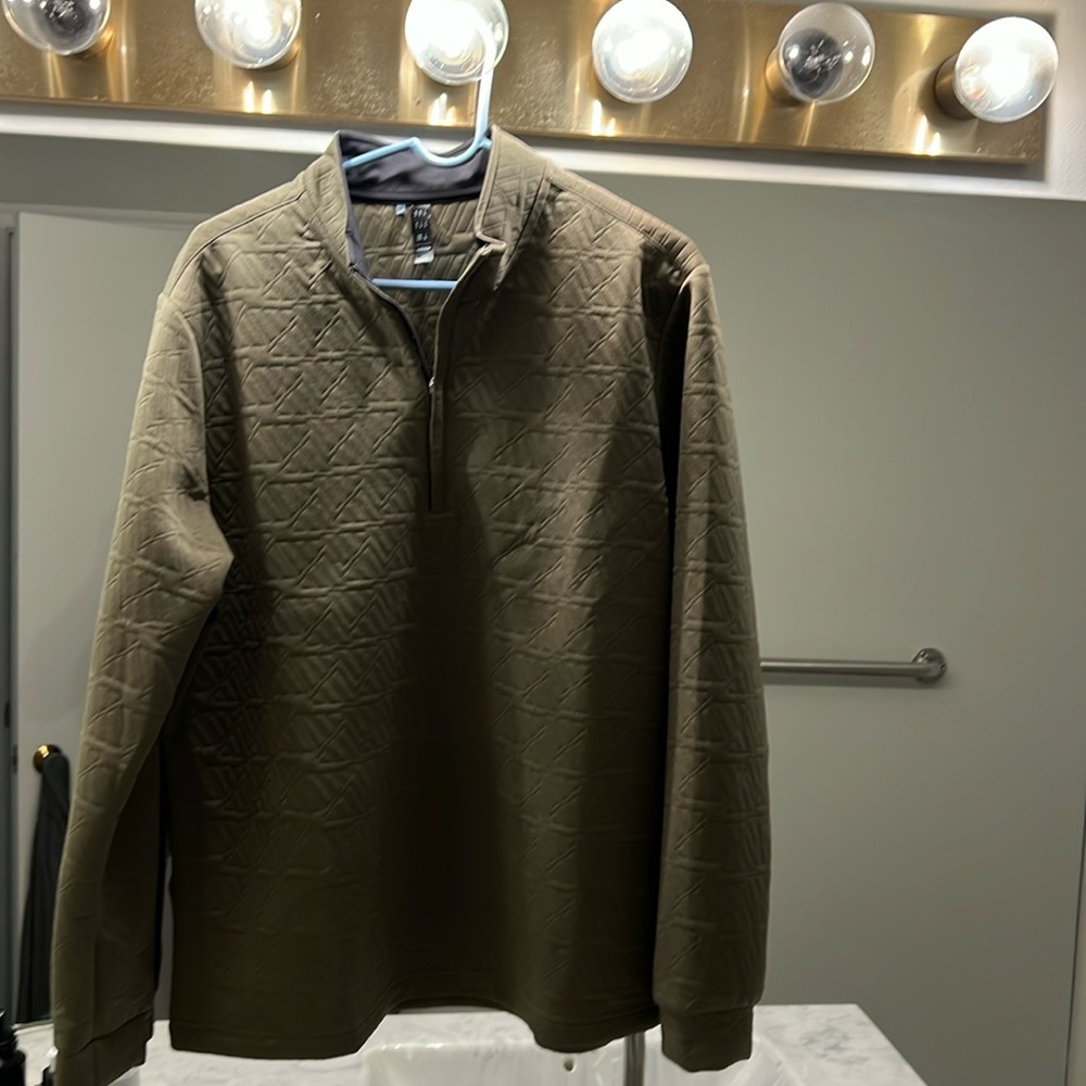 NWOT Dark Olive adidas 1/2 zip pullover